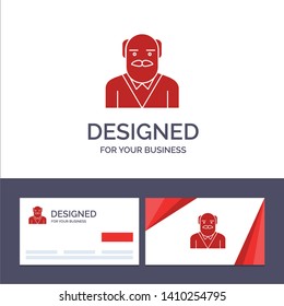 Creative Business Card and Logo template Grandpa, Father, Old Man, Uncle Vector Illustration