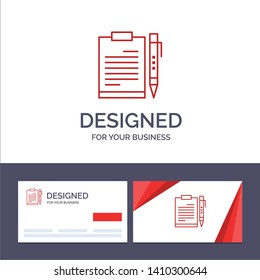 Creative Business Card and Logo template Document, Business, Clipboard, File, Page, Planning, Sheet Vector Illustration