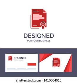 Creative Business Card and Logo template Certificate, Business, Diploma, Legal Document, Letter, Paper Vector Illustration