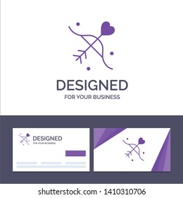 Creative Business Card and Logo template Archery, Love, Marriage, Wedding Vector Illustration