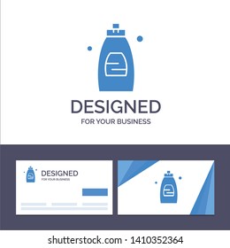 Creative Business Card and Logo template Bathroom, Cleaning Gel, Shower, Soap Vector Illustration