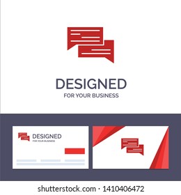 Creative Business Card and Logo template Chat, Bubble, Bubbles, Communication, Conversation, Social, Speech Vector Illustration