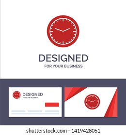Creative Business Card and Logo template Clock, Office, Time, Wall, Watch Vector Illustration