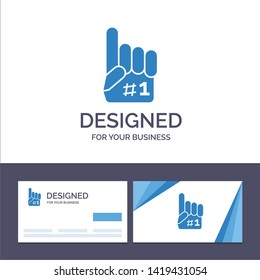 Creative Business Card and Logo template Fanatic, Finger, Foam, Sport Vector Illustration