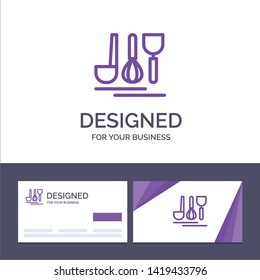 Creative Business Card and Logo template Cutlery, Hotel, Service, Travel Vector Illustration