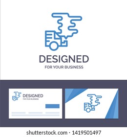 Creative Business Card and Logo template Automobile, Car, Emission, Gas, Pollution Vector Illustration