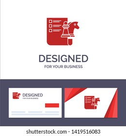 Creative Business Card and Logo template Chess, Business, Strategy, Planning Vector Illustration