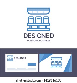 Creative Business Card and Logo template Seats, Train, Transportation, Travel Vector Illustration