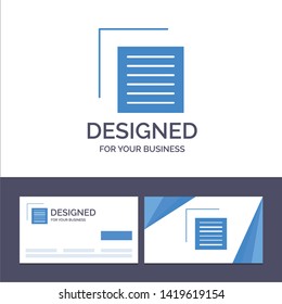 Creative Business Card and Logo template Document, File, User, Interface Vector Illustration