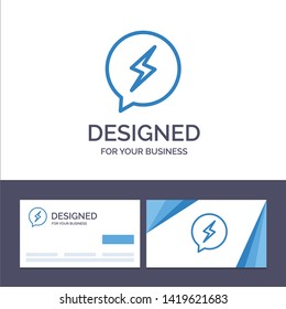 Creative Business Card and Logo template Chat, Sms, Chatting, Power Vector Illustration