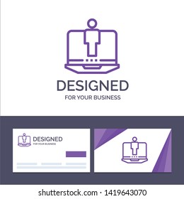 Creative Business Card and Logo template Laptop, Computer, Hardware, Service Vector Illustration