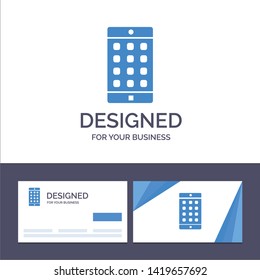 Creative Business Card and Logo template Application, Mobile, Mobile Application, Password Vector Illustration