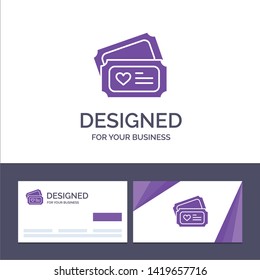 Creative Business Card and Logo template Ticket, Love, Heart, Wedding Vector Illustration