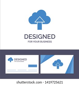 Creative Business Card and Logo template Arrow, Upload, Up, Cloud Vector Illustration