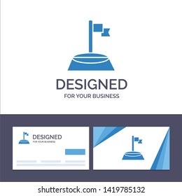 Creative Business Card and Logo template Corner, Flag, Golf, Sport Vector Illustration