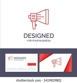 Creative Business Card and Logo template Announce, Digital, Loudspeaker, Marketing, Megaphone, Speaker, Tool Vector Illustration