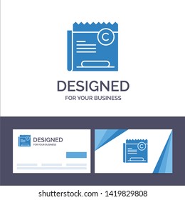 Creative Business Card and Logo template Copy, Copyright, Restriction, Right, File Vector Illustration