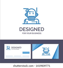 Creative Business Card and Logo template Robot Advisor, Adviser, Advisor, Algorithm, Analyst Vector Illustration