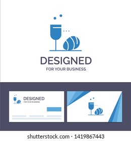 Creative Business Card and Logo template Glass, Egg, Easter, Drink Vector Illustration