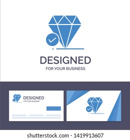Creative Business Card and Logo template Diamond, Jewel, Big Think, Chalk Vector Illustration