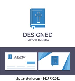 Creative Business Card and Logo template Bible, Book, Easter, Religion Vector Illustration