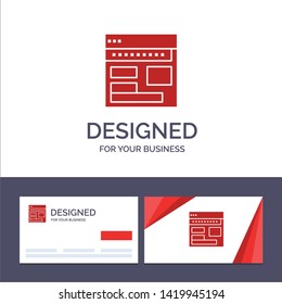 Creative Business Card and Logo template Website, Browser, Business, Corporate, Page, Web, Webpage Vector Illustration