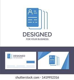 Creative Business Card and Logo template Document, Find, Job, Search Vector Illustration