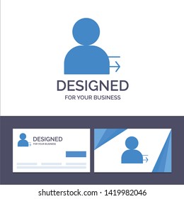 Creative Business Card and Logo template Man, Arrow, Left, Right Vector Illustration
