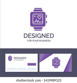 Creative Business Card and Logo template Hand watch, Watch, Love, Heart Vector Illustration