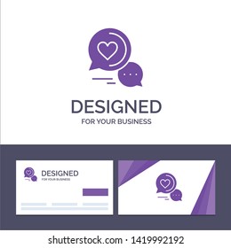 Creative Business Card and Logo template Chat Bubble, Message, Sms, Romantic Chat, Couple Chat Vector Illustration