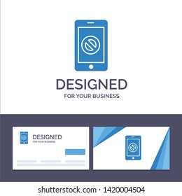 Creative Business Card and Logo template Mobile, Cell, Phone, No, No Mobile Vector Illustration
