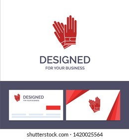 Creative Business Card and Logo template Gloves, Building, Construction, Repair Vector Illustration