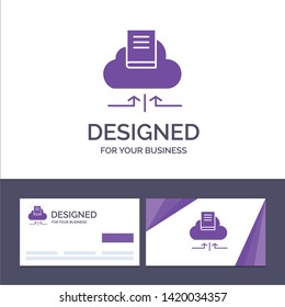 Creative Business Card and Logo template Cloud, Arrow, Book, Notebook Vector Illustration