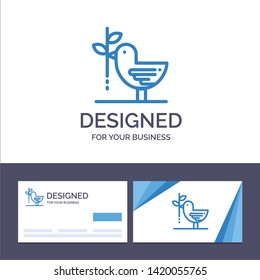 Creative Business Card and Logo template Agreement, Dove, Friendship, Harmony, Pacifism Vector Illustration