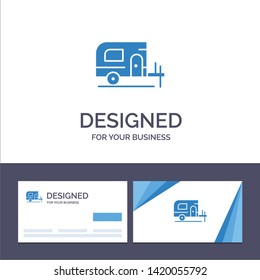 Creative Business Card and Logo template Car, Camp, Spring Vector Illustration