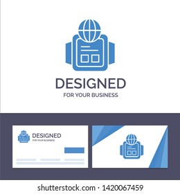 Creative Business Card and Logo template Technology, Watch, World Vector Illustration