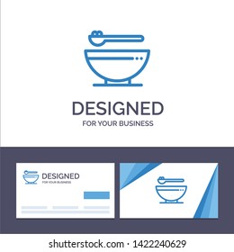 Creative Business Card and Logo template Bowl, Food, Kitchen, Madrigal Vector Illustration