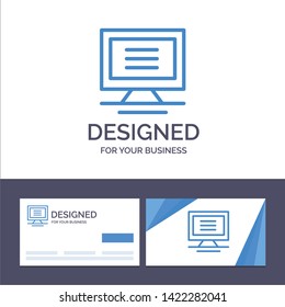 Creative Business Card and Logo template Monitor, Computer, Hardware Vector Illustration