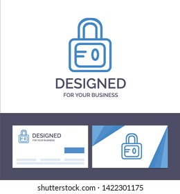 Creative Business Card and Logo template Lock, School, Study Vector Illustration