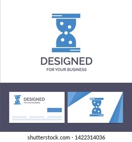 Creative Business Card and Logo template Glass, Hour, Watch Vector Illustration