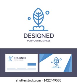 Creative Business Card and Logo template Leaf, Plant, Motivation Vector Illustration
