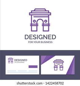 Creative Business Card and Logo template Culture, Global, Hinduism, India, Indian, Srilanka, Temple Vector Illustration