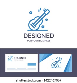 Creative Business Card and Logo template Guitar, Music, Usa, American Vector Illustration