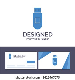 Creative Business Card and Logo template Usb, Storage, Data Vector Illustration