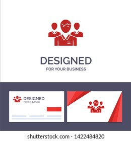 Creative Business Card and Logo template Team, Business, Ceo, Executive, Leader, Leadership, Person Vector Illustration