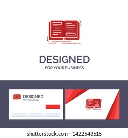 Creative Business Card and Logo template Book, Novel, Story, Writing, Theory Vector Illustration