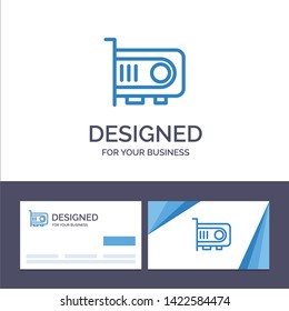 Creative Business Card and Logo template Computer, Power, Technology, Computer Vector Illustration