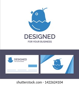 Creative Business Card and Logo template Chicken, Easter, Baby, Happy Vector Illustration