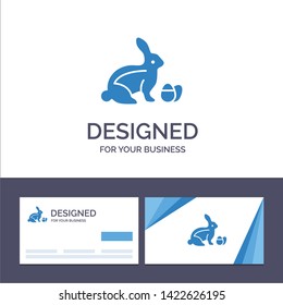 Creative Business Card and Logo template Rabbit, Easter, Baby, Nature Vector Illustration