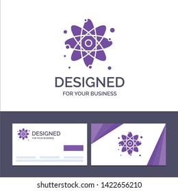 Creative Business Card and Logo template Atom, Particle, Molecule, Physics Vector Illustration